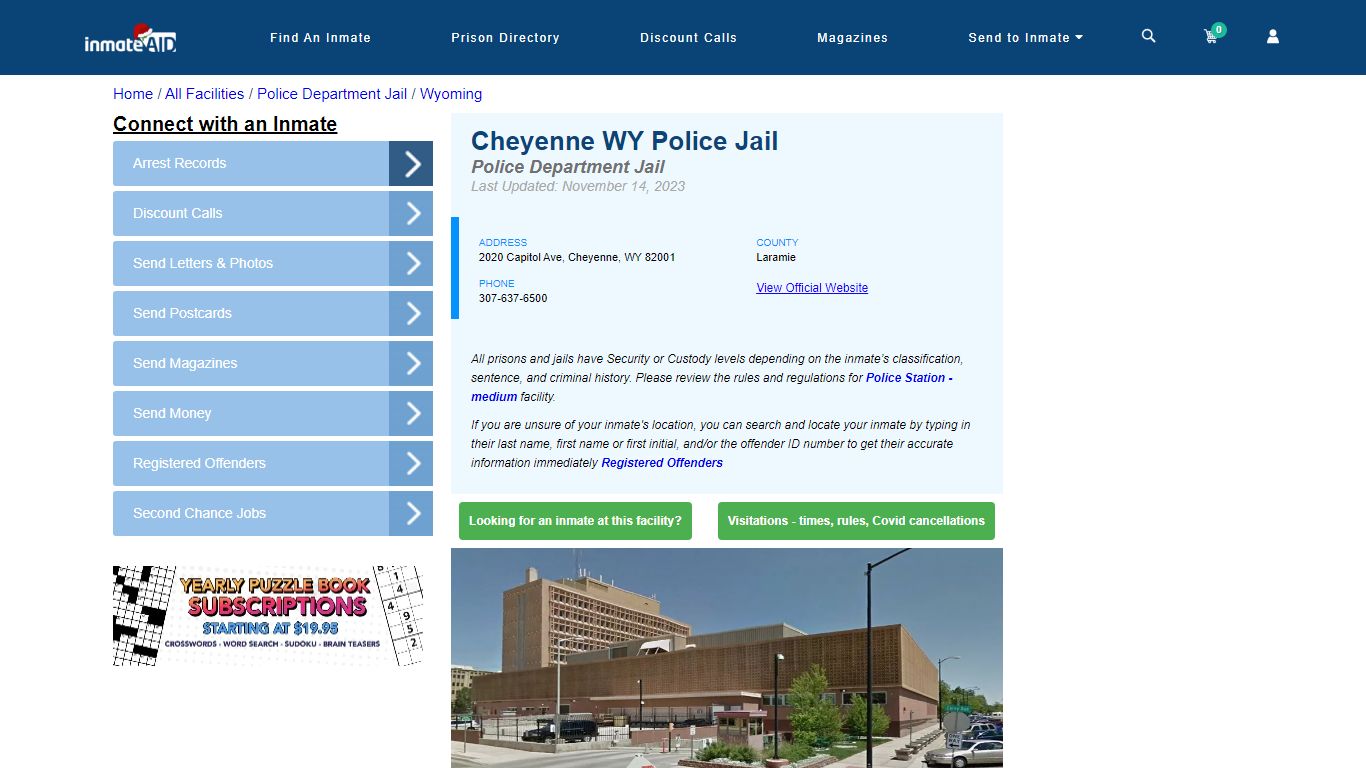 Cheyenne WY Police Jail & Inmate Search - Cheyenne, WY